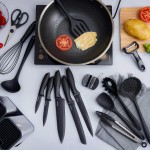 Conjunto de utensílios de cozinha RAXCO, utensílios de cozinha e facas afiadas, suporte de aço inoxidável e tábua de corte - Imagem 6