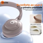 Basike Fone de Ouvido Bluetooth, ANC Cancelamento de Ruído Ativo Headphone Bluetooth 5.4 Headset com Microfone, Certificação Hi-Res Audio, 30 horas reprodução, LE29 (Rosa) - Imagem 3