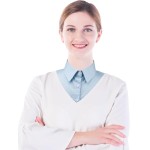 Blusa feminina destacável com gola Dickey, meia camisa, gola falsa falsa para lembrancinhas de meninas - Imagem 9