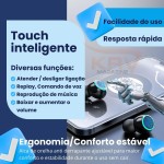 Fone de Ouvido Sem Fio Bluetooth 5.3+EDR (Ambos os Lados) Qualidade de Som de Alta Definição - Power Bank - IPX5 Resistente a Água - Qualidade PREMIUM - Imagem 4