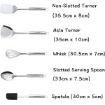 Conjunto de utensílios de cozinha de aço inoxidável Maphyton, 11 peças testadas pela FDA com espátula, 11pcs, Silver Cooking, 11 - Imagem 3