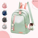 Mochila Feminina Escolar Trabalho Reforçada Bolsa Mulher Passeio Casual Ajustável Com Pingente - Imagem 9