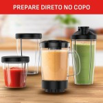 Liquidificador Arno Actimix Compact Blender LQ01, 500W, Inox, com copos de 250ml, 500ml e 750ml, 10 Peças, Lâminas para Misturar e Triturar, Ideal para Smoothies e Shakes, 220V - Imagem 4