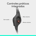 Headset com fio USB Logitech H390 com Almofadas Confortáveis, Controles de Áudio Integrado e Microfone com Redução de Ruído - Preto - Imagem 6