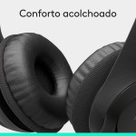 Headset com fio USB Logitech H390 com Almofadas Confortáveis, Controles de Áudio Integrado e Microfone com Redução de Ruído - Preto - Imagem 9