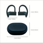 Fone de Ouvido com bateria de longa duração, Bluetooth Esportivo, Gancho de Orelha, com Microfone, Display Digital, Estojo de Carregamento, Preto - Imagem 8