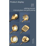 Conjunto de sete peças de utensílios de cozinha de aço inoxidável (ouro branco) - Imagem 8
