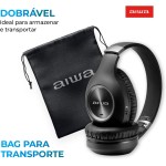 AIWA AWS-HP-02-B - Fone de Ouvido Headphone Bluetooth, ANC, Cancelamento de ruído, dobrável, Preto - Imagem 7