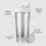 Garrafa coqueteleira BlenderBottle Strada, para shakes de proteína e pré-treino, 828 ml, branco - Imagem 3