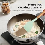 Conjunto de Utensílios de Cozinha, 26 Peças, Silicone e Madeira, Resistente ao Calor, Com Suporte de Utensílios, Espátulas para Panelas Antiaderentes - Imagem 3