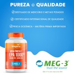 Kit Especial Omega 3 concentrado Meg-3, Ultra EPA, Mega DHA, com vitamina E,120 cápsulas, Biogens - Imagem 6
