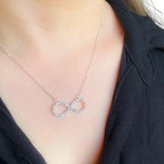 Colar Feminino Pingente Infinito Delicado Corrente Gargantilha Folheado - Imagem 3
