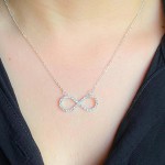 Colar Feminino Pingente Infinito Delicado Corrente Gargantilha Folheado - Imagem 5