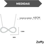 Colar Feminino Pingente Infinito Delicado Corrente Gargantilha Folheado - Imagem 6