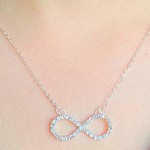 Colar Feminino Pingente Infinito Delicado Corrente Gargantilha Folheado - Imagem 7