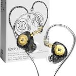 Fone De Ouvido Profissional KZ EDX Pro Intra-auricular, Driver Dinâmico Magnético Composto de 10mm, Cabo Substituível, Original - Perfeito para Cantores - AlverSun (PRETO TRANSLUCIDO)