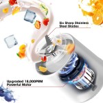 DENOKIN Liquidificador portátil de 473 ml, liquidificador pequeno sem fio tamanho pessoal para shakes e smoothies com 6 lâminas para cozinha, casa, viagem - Imagem 3