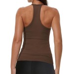 Regata Esportiva Feminina, Sem Mangas, Decote em V, Fina, Canelada, Casual, Moderna, Alças Finas, para o Verão - Imagem 3