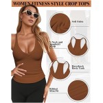 Regata Esportiva Feminina, Sem Mangas, Decote em V, Fina, Canelada, Casual, Moderna, Alças Finas, para o Verão - Imagem 6