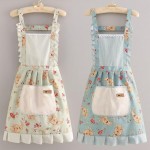 Aventais femininos com bolsos, avental floral fofo, avental de chef de cozinha, adequado para cozinha etc - Imagem 3