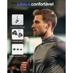 Fones de Ouvido Bluetooth Sem Fio 60 Horas de Reprodução Fones de Ouvido Esportivos IPX5 À Prova D'Água Fones de Ouvido de Graves Profundos para iOS Android, Preto - Imagem 6