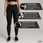 Calça Legging Feminina Fitness Cintura Alta Com Bolso Para Academia e Treino - Imagem 8