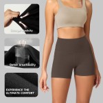 Shorts femininos de treino de cintura alta - controle de barriga, bolsos laterais - Imagem 5
