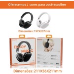 Basike Fones de Ouvido Sem Fio, Headphone Bluetooth on-ear com Microfone, ANC Cancelamento do Ruído, Até 50 Horas de Música, HQ001B (Branco) - Imagem 8