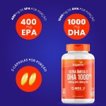 Ultra Omega 3, DHA 1000MG + EPA 400MG, Certificado Meg-3, 60 Cápsulas, Bigens (Kit 2, Sem Vitamina E) - Imagem 3
