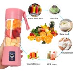 Copo de liquidificador portátil, liquidificador elétrico USB, mini liquidificador portátil para shakes e smoothies, suco, 380 ml, seis lâminas, ótimo para misturar, rosa, tamanho único - Imagem 3