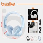Basike Fones de Ouvido Bluetooth com Cancelamento de Ruído, Headphone ANC Adaptáveis, Conexão Dupla, Dobráveis, 50h de Reprodução (Azul) - Imagem 9