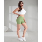 Short feminino de ioga para motociclista – 12,7 cm de cintura alta, controle de barriga, treino, corrida, elastano - Imagem 4