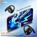 Basike Fone de Ouvido Bluetooth Esportivo 5.4 TWS - 36h de Bateria, Chamadas Nítidas, Display LED, Toque Preciso, Resistente ao Suor para Corrida, Academia e Atividades ao Ar Livre – Preto - Imagem 4