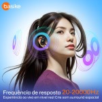 Basike Fone de Ouvido Bluetooth Esportivo 5.4 TWS - 36h de Bateria, Chamadas Nítidas, Display LED, Toque Preciso, Resistente ao Suor para Corrida, Academia e Atividades ao Ar Livre – Preto - Imagem 6