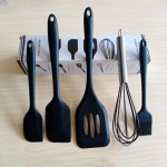 Kit de Utensílios de Cozinha em Silicone, 5 Peças, Inclui Fouet, Espátulas e Pincel, Resistente ao Calor 230°C, Antiaderente, Livre de BPA (Preto) - Imagem 4