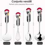 Conjunto de Utensílios de Cozinha em Inox Resistente - 4 Peças Original Cook com Concha, Colher, Escumadeira e Batedor de Clara - Imagem 3