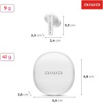 Fone de Ouvido Eardbud AIWA AWS-EB-04-W Bluetooth IPX4 ANC 26 Horas de bateria - Imagem 9