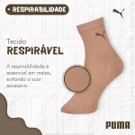 Kit 03 Pares Meia Cano Médio Puma Respirável Feminina - Imagem 3