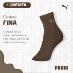Kit 03 Pares Meia Cano Médio Puma Respirável Feminina - Imagem 5