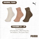 Kit 03 Pares Meia Cano Médio Puma Respirável Feminina - Imagem 6