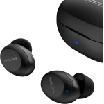 PHILIPS Fone de ouvido sem fio TWS bluetooth com microfone e energia para 18 horas totais na cor preto, padrão, TAT1235BK/97 - Imagem 6
