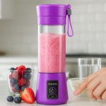 Liquidificador Portatil Recarregavel USB 6 Laminas 380ml Ideal para Sucos Vitaminas e Shakes (rosa) - Imagem 3