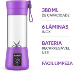 Liquidificador Portatil Recarregavel USB 6 Laminas 380ml Ideal para Sucos Vitaminas e Shakes (rosa) - Imagem 4