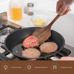 Espátula de cabeça quadrada para frigideiras antiaderentes, utensílio de cozinha de madeira para virar e servir, ferramenta de cozinha sólida para fritar e assar, 30 x 6 cm - Imagem 4
