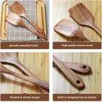 Espátula de cabeça quadrada para frigideiras antiaderentes, utensílio de cozinha de madeira para virar e servir, ferramenta de cozinha sólida para fritar e assar, 30 x 6 cm - Imagem 5
