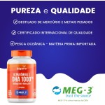 Ultra Omega 3, DHA 1000MG, EPA 400mg, com vitamina E - Certificado MEG-3, 120 Cápsulas, Bigens, Kit 2x - Imagem 4