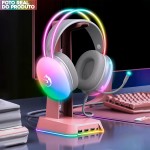 Headset Gamer Haven Ultra RGB Profissional Confortável Imersivo com Microfone Som Alto Ozzix - Imagem 6