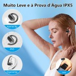 Fones de ouvido Bluetooth TWX compatíveis com Android e iOS Fones de ouvido Bluetooth leves sem fio com cancelamento de ruído preto/branco (Preto) - Imagem 4