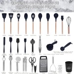 BEMMY Kit 44 Conjunto de Utensílios de Utensílios para Cozinha Panelas Antiaderentes com Cabos de Madeira - Imagem 4