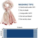 Cachecol feminino leve macio floral estampado leopardo cachecol outono inverno moda xale envoltório com franja - Imagem 3